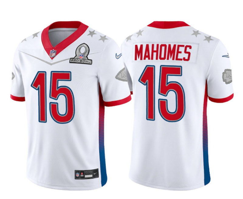 2022 Men Kansas City Chiefs 15 Patrick Mahomes Nike white Pro bowl Limited NFL Jersey